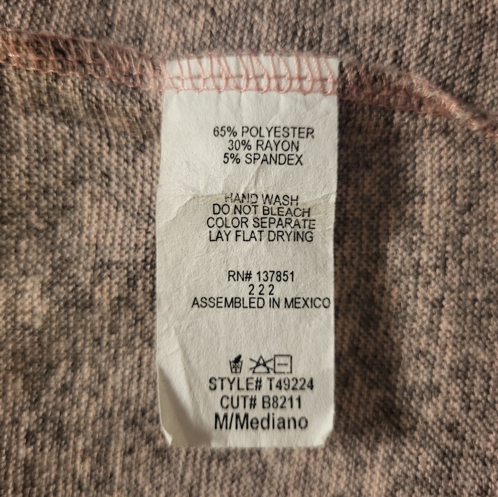 Live In The Moment Floral Print Marl Open Front Cardigan Size Medium - Picture 6 of 6